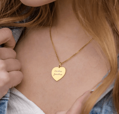 Collier pendentif en forme de cœur pour femme, bijoux personnalisés, cadeau pour famille , maman , Amie , copine ,epouse - ZEDAIX