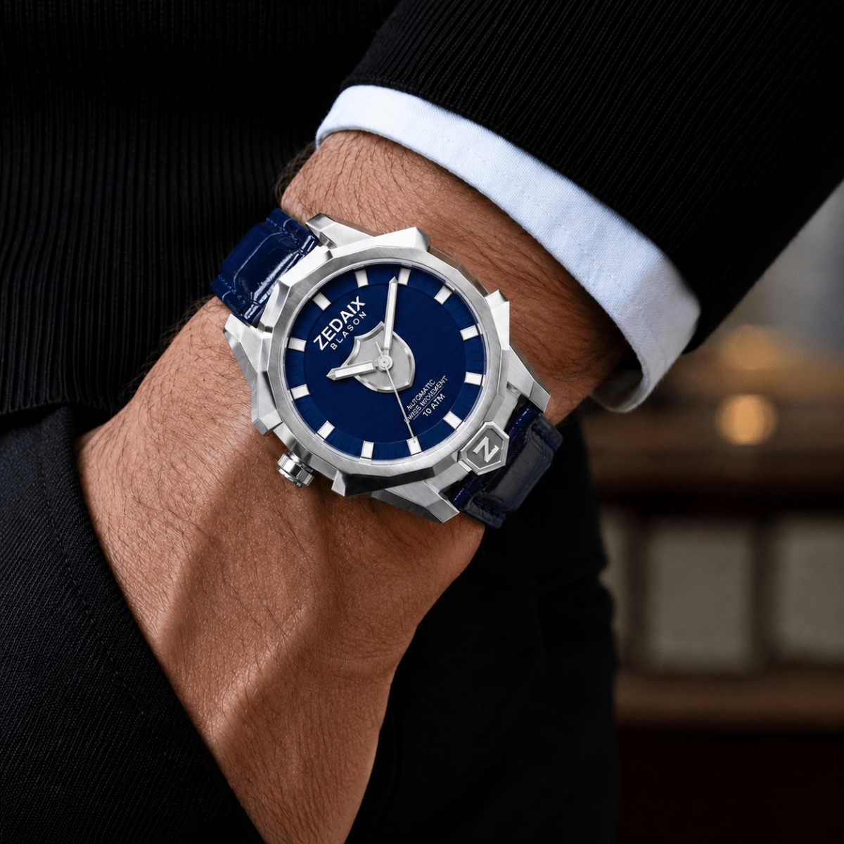 Montre homme ZEDAIX BLASON – automatique suisse Sellita SW200 bracelet NFC édition limitée — vue 22