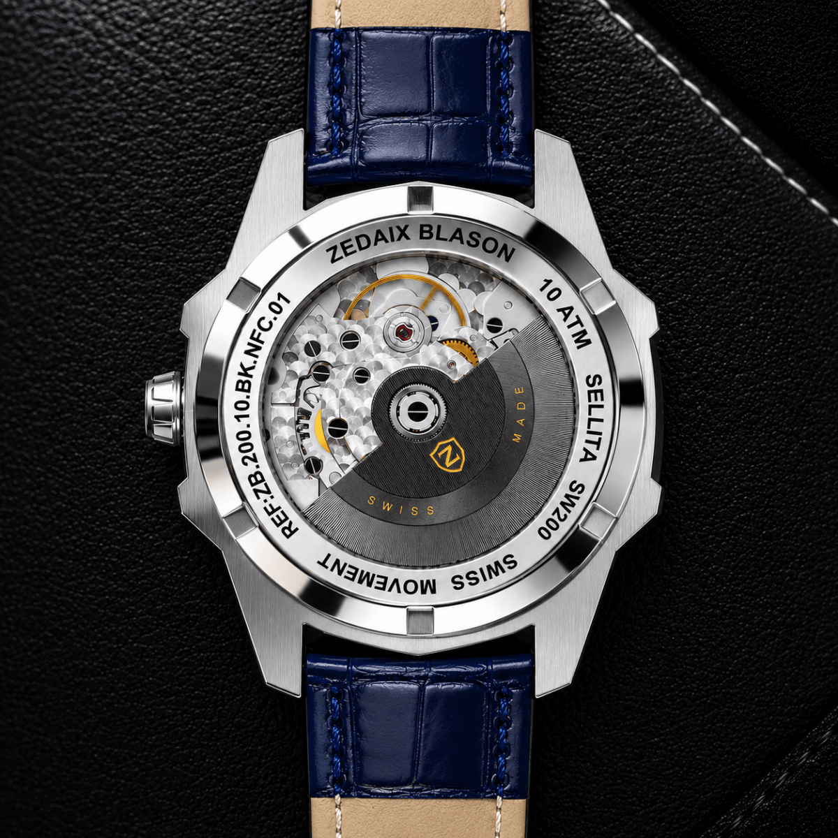 Montre homme ZEDAIX BLASON – automatique suisse Sellita SW200 bracelet NFC édition limitée — vue 18