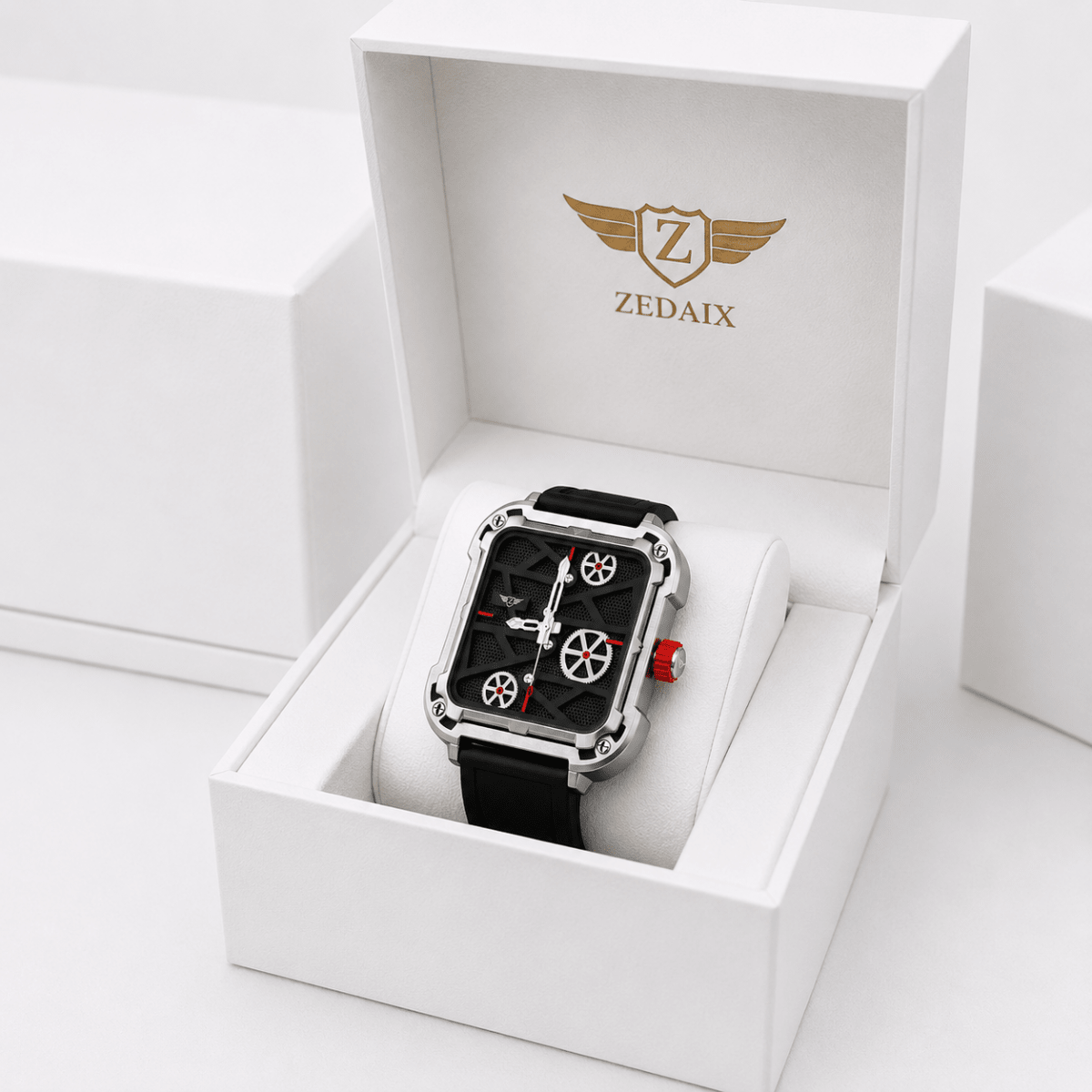 ZEDAIX CRONOS Silver – montre homme automatique cadran squelette argent — vue 8