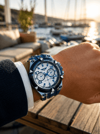 ZEDAIX AZUR Blue - au poignet, marina